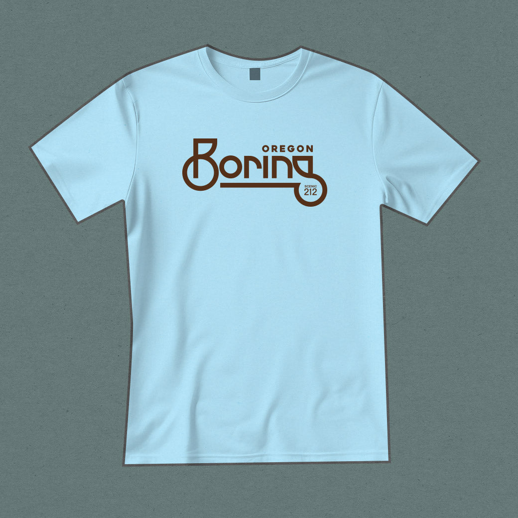 Boring Oregon Tee - Ocean Blue